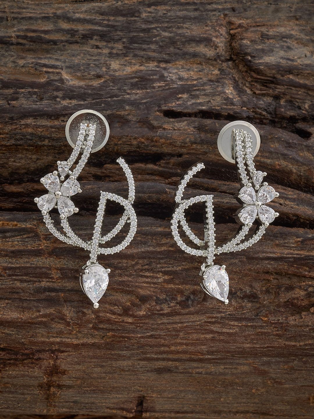 Kushal's Fashion Jewellery Rhodium-Plated Zircon Studded Quirky Studs Earrings, Silver
Kushal's Fashion Jewellery Rhodium-Plated Zircon Studded Quirky Studs Earrings, Silver