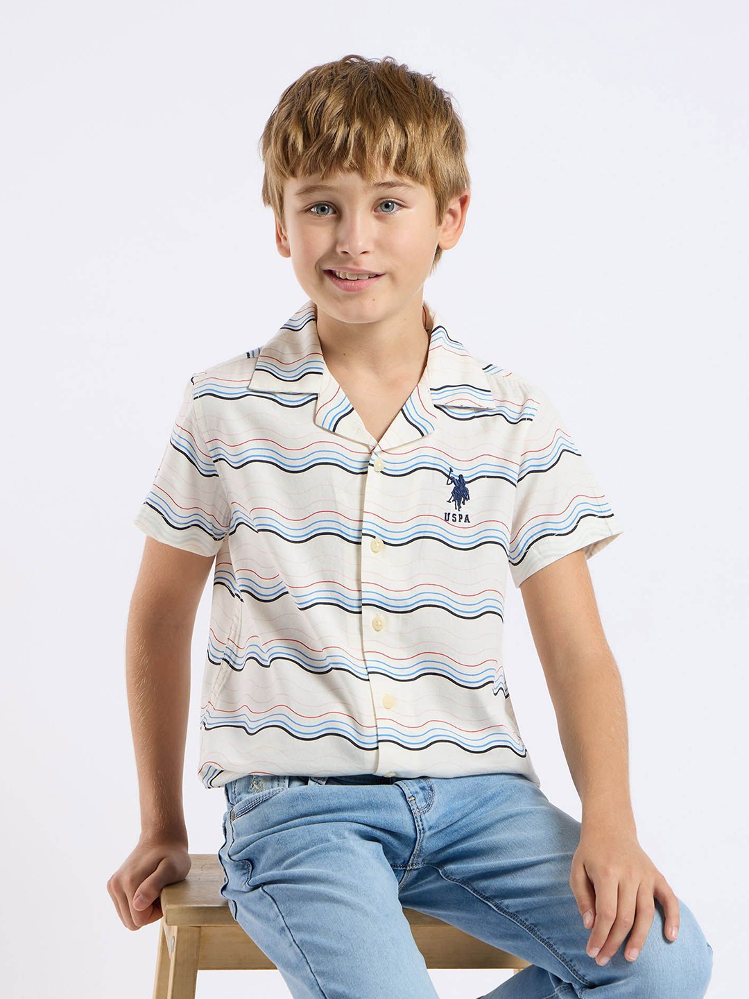 U.S. Polo Assn. Kids Boys Relaxed Fit Cuban Collar Abstract Printed Cotton Casual Shirt, Beige
U.S. Polo Assn. Kids Boys Relaxed Fit Cuban Collar Abstract Printed Cotton Casual Shirt, Beige