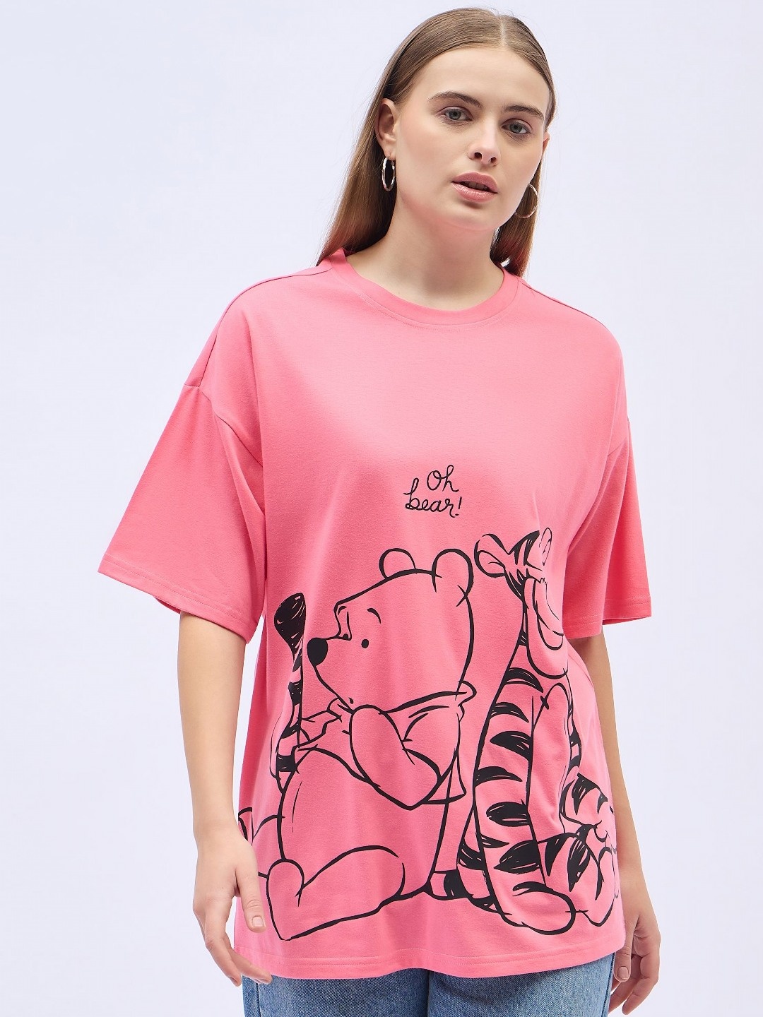DressBerry Women Winnie The Pooh Graphic Printed Round Neck Cotton Oversized T-shirt, Pink
DressBerry Women Winnie The Pooh Graphic Printed Round Neck Cotton Oversized T-shirt, Pink