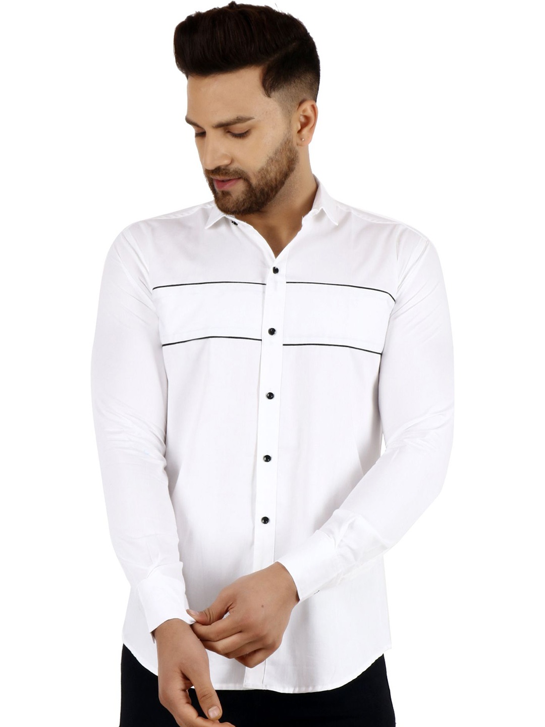 Metronaut Men Regular Fit Spread Collar Horizontal Striped Cotton Casual Shirt, White
Metronaut Men Regular Fit Spread Collar Horizontal Striped Cotton Casual Shirt, White