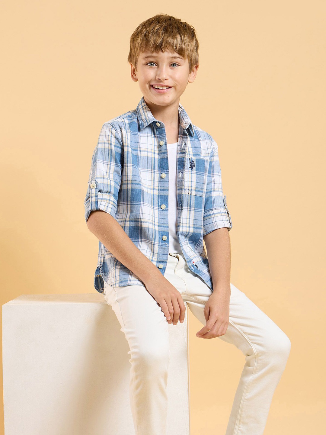 U.S. Polo Assn. Kids Boys Classic Fit Spread Collar Tartan Checked Cotton Casual Shirt, Blue
U.S. Polo Assn. Kids Boys Classic Fit Spread Collar Tartan Checked Cotton Casual Shirt, Blue
