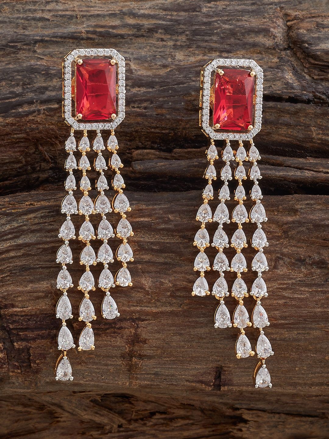 Kushal's Fashion Jewellery Rhodium Gold-Plated Geometric Zircon Studded Drop Earrings
Kushal's Fashion Jewellery Rhodium Gold-Plated Geometric Zircon Studded Drop Earrings