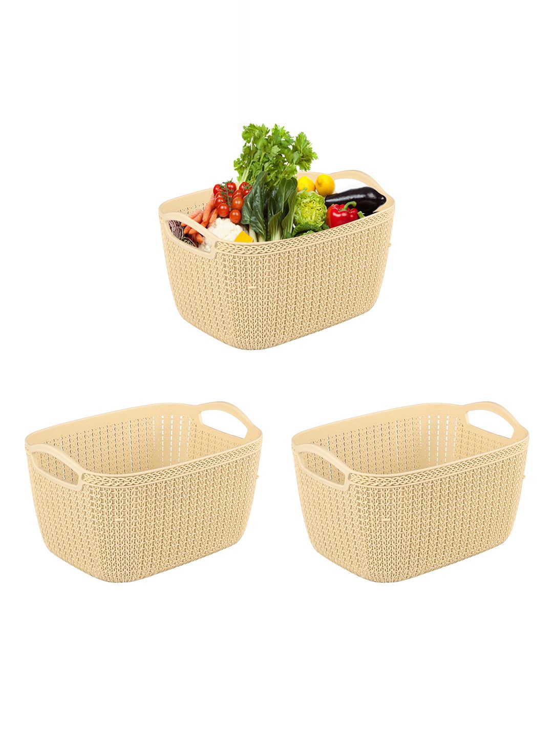 Kuber Industries Cream-Coloured Self Design Pack of 3 Multi-Purpose Basket For Storage
Kuber Industries Cream-Coloured Self Design Pack of 3 Multi-Purpose Basket For Storage