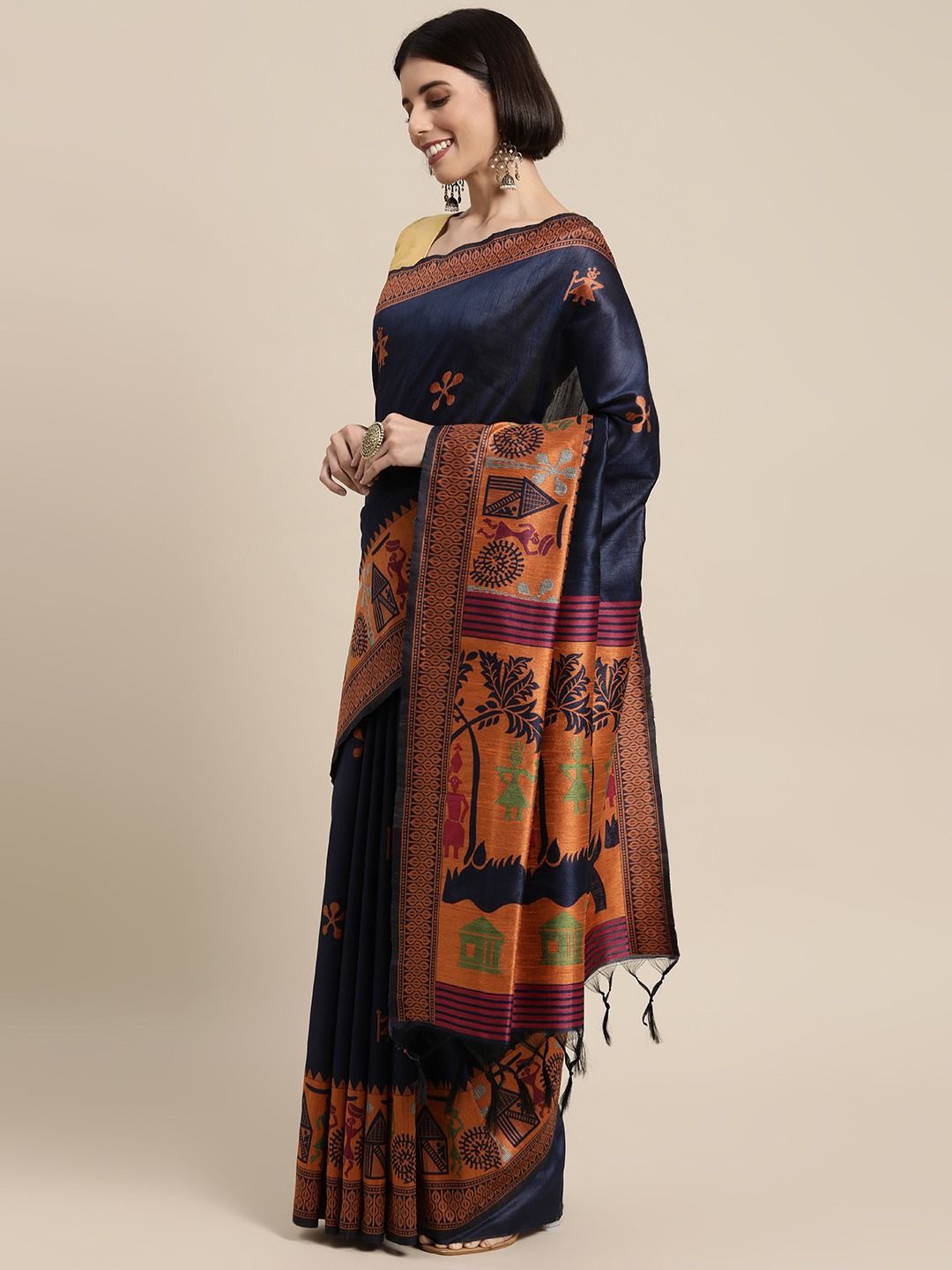 DIVASTRI Women Kalamkari Woven Design Zari Saree With Unstitched Blouse Piece, Blue
DIVASTRI Women Kalamkari Woven Design Zari Saree With Unstitched Blouse Piece, Blue