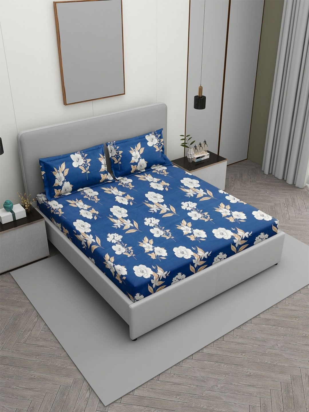 Aura Blue & White Floral Printed 144 TC Cotton Queen Size Bedsheet Set 2.54 m x 2.28 m
Aura Blue & White Floral Printed 144 TC Cotton Queen Size Bedsheet Set 2.54 m x 2.28 m