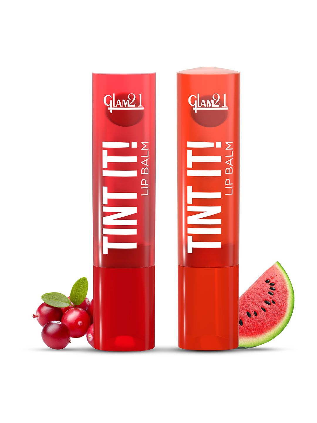 GLAM21 Set Of 2 Tint It Lip Balm With Vitamin E & SPF15 - Cranberry 02 & Watermelon 06, Red
GLAM21 Set Of 2 Tint It Lip Balm With Vitamin E & SPF15 - Cranberry 02 & Watermelon 06, Red