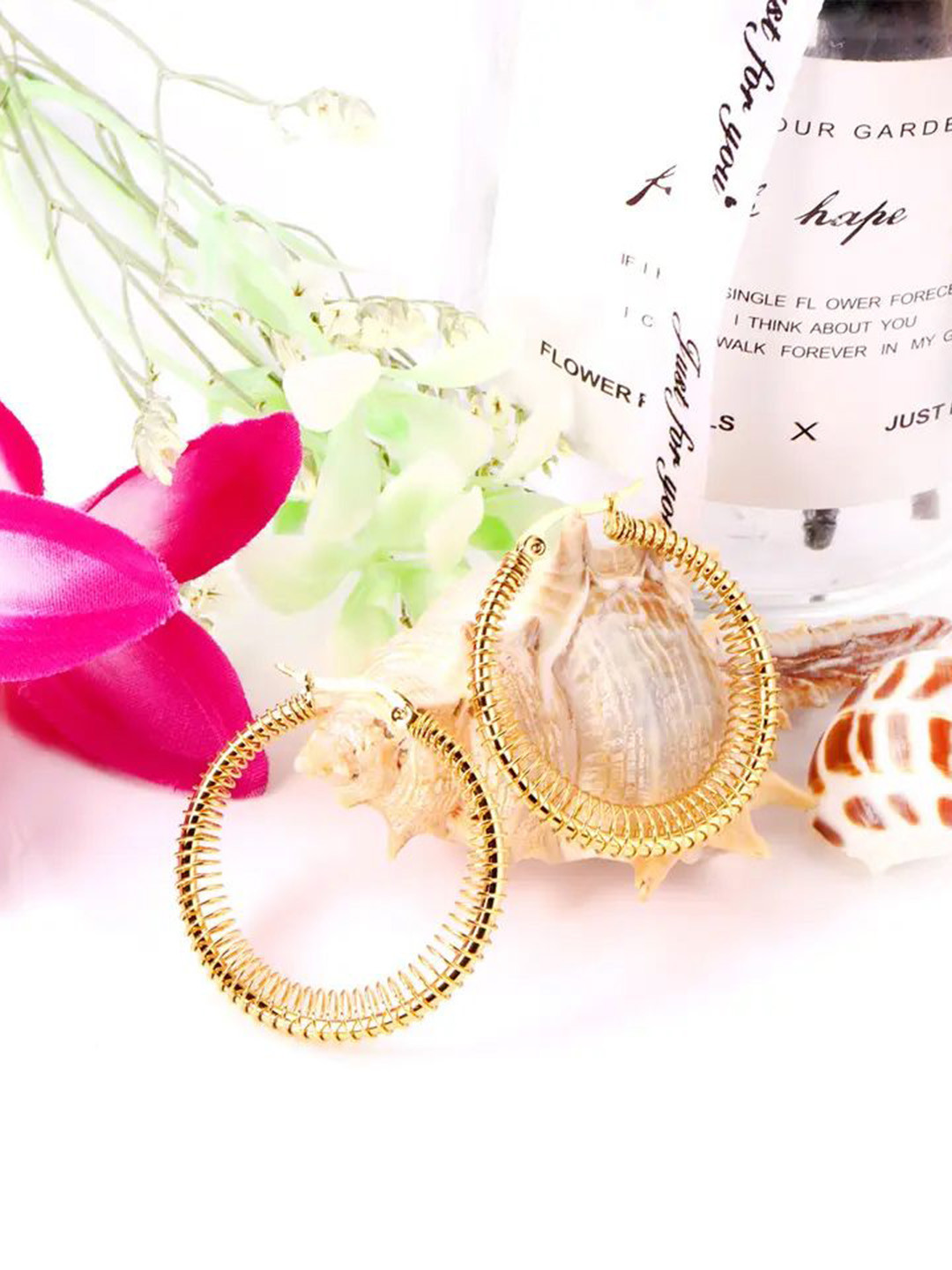 FASHION STROM Brass-Plated Circular Hoop Earrings, Gold 
FASHION STROM Brass-Plated Circular Hoop Earrings, Gold