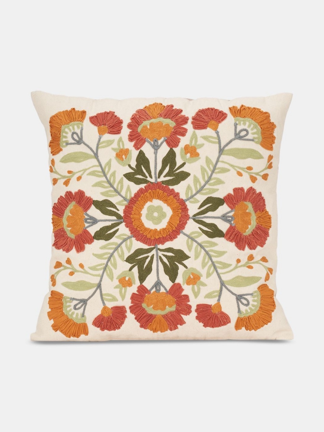 Living scapes by Pantaloons Rust & Green Floral Embroidered Cotton Square Cushion Cover
Living scapes by Pantaloons Rust & Green Floral Embroidered Cotton Square Cushion Cover