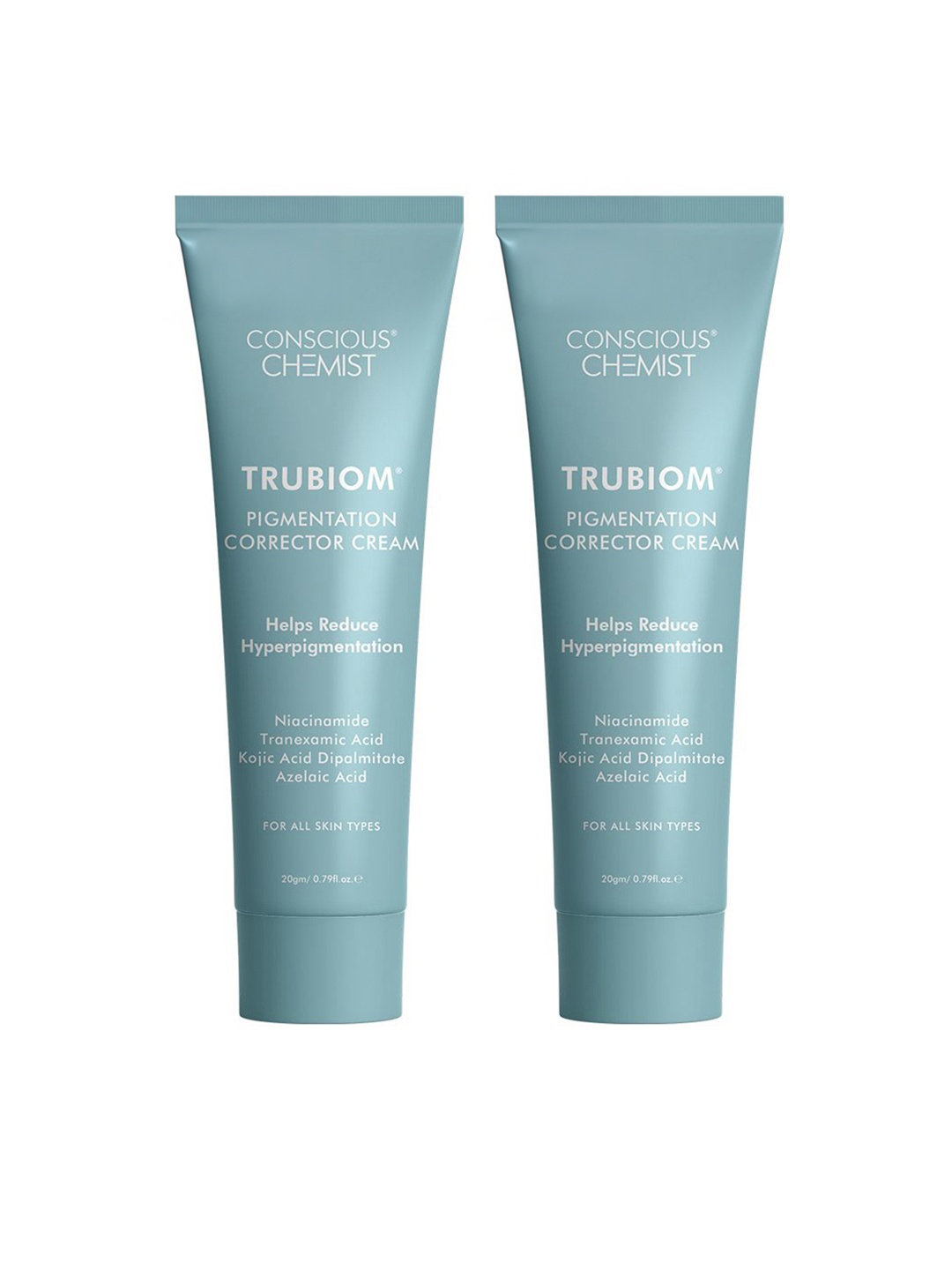Conscious Chemist Set of 2 Turbiom Anti-Pigmentation Corrector Moisturizer - 20 g each, Blue
Conscious Chemist Set of 2 Turbiom Anti-Pigmentation Corrector Moisturizer - 20 g each, Blue