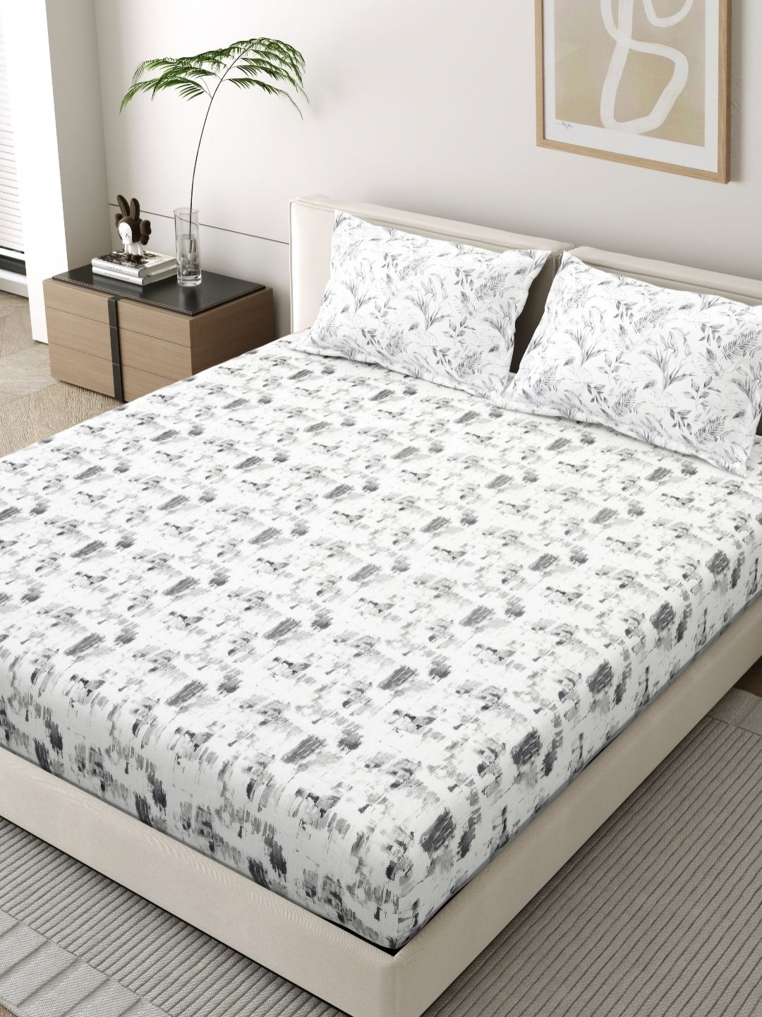 EverHOME Oasis Grey & White Printed 210 TC Cotton King Bedsheet Set 2.74 m x 2.74 m
EverHOME Oasis Grey & White Printed 210 TC Cotton King Bedsheet Set 2.74 m x 2.74 m