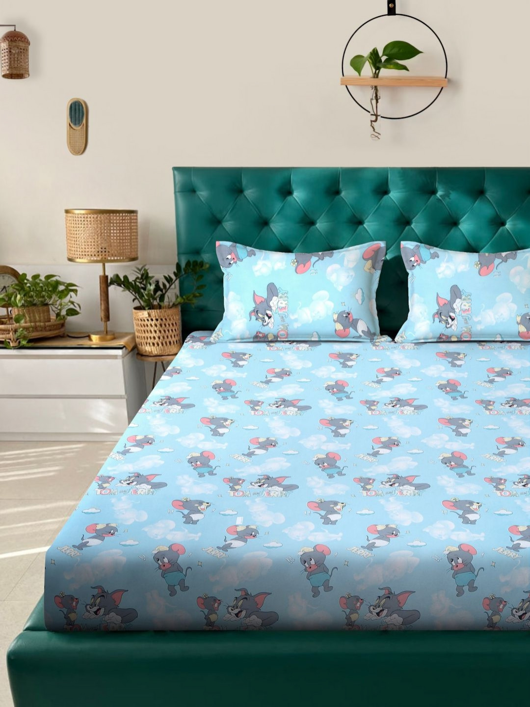 KLOTTHE Blue & Grey Cartoon Printed Fitted 400TC Cotton King Bedsheet With 2 Pillow Covers
KLOTTHE Blue & Grey Cartoon Printed Fitted 400TC Cotton King Bedsheet With 2 Pillow Covers