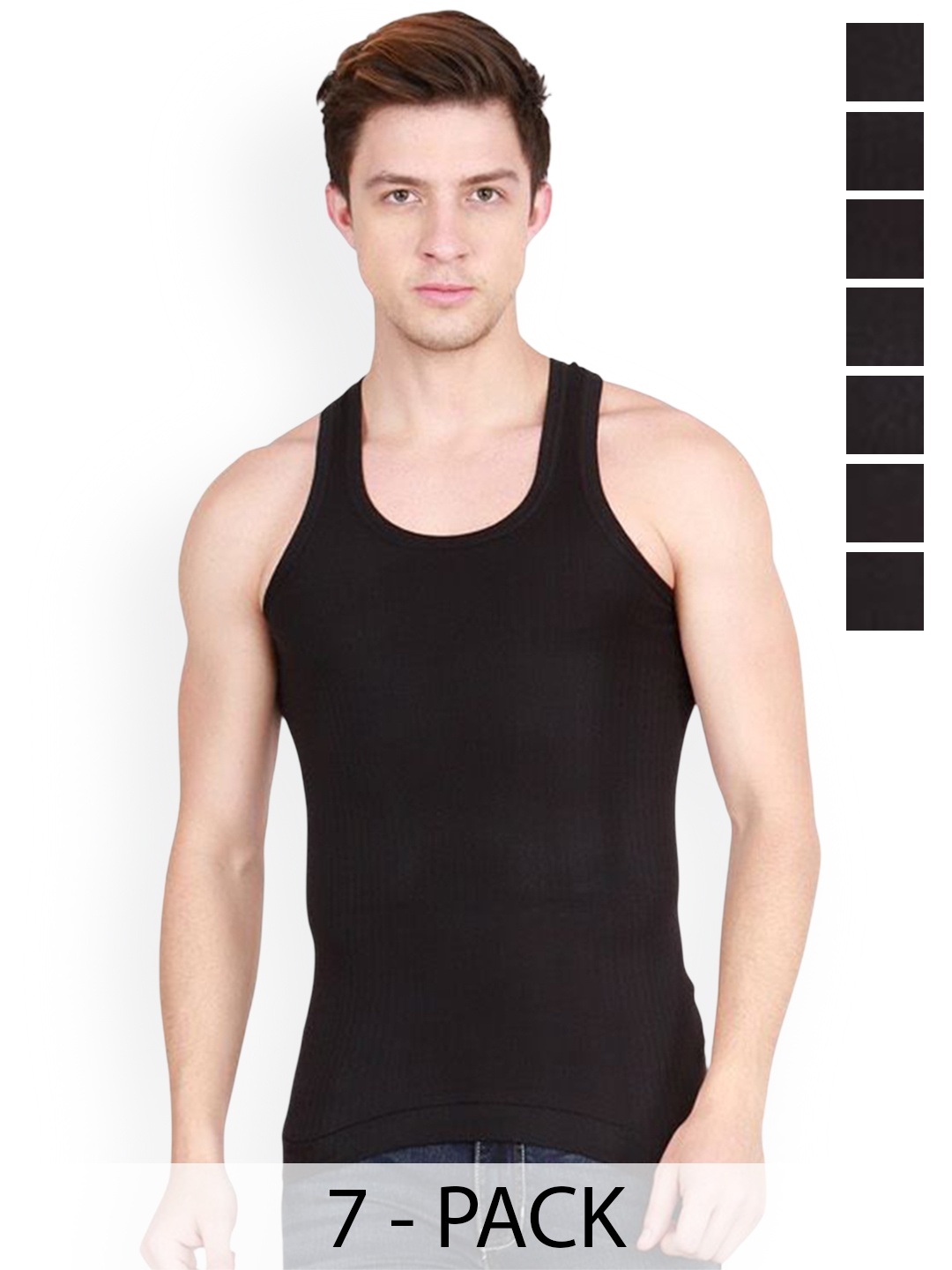 Rupa Pack Of 7 Striped Pure Cotton Under Shirt Vests Frontline-Xing-Black-RN-7-90
Rupa Pack Of 7 Striped Pure Cotton Under Shirt Vests Frontline-Xing-Black-RN-7-90