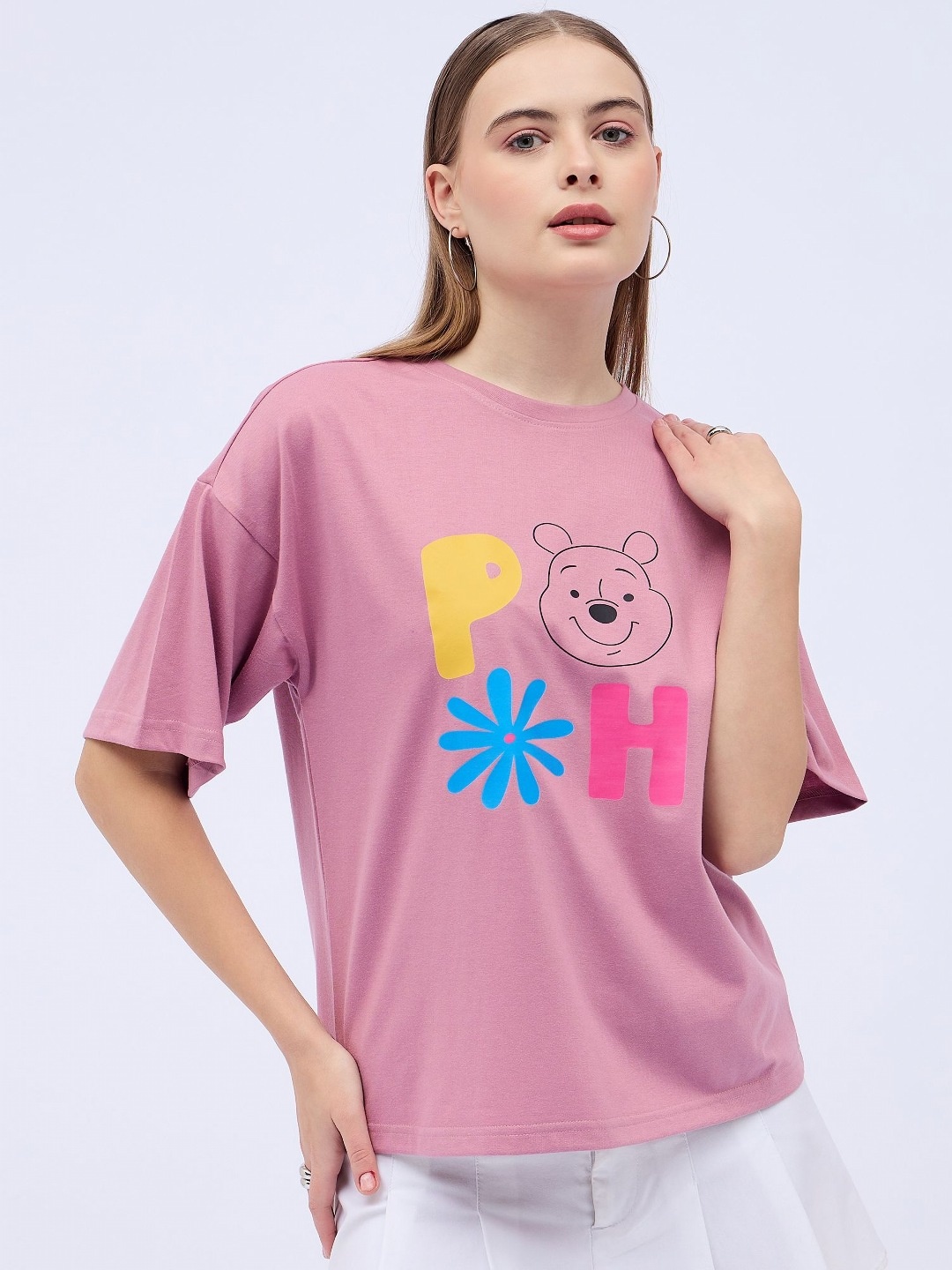 DressBerry Women Winnie The Pooh Graphic Printed Round Neck Cotton Oversized T-shirt, Pink
DressBerry Women Winnie The Pooh Graphic Printed Round Neck Cotton Oversized T-shirt, Pink