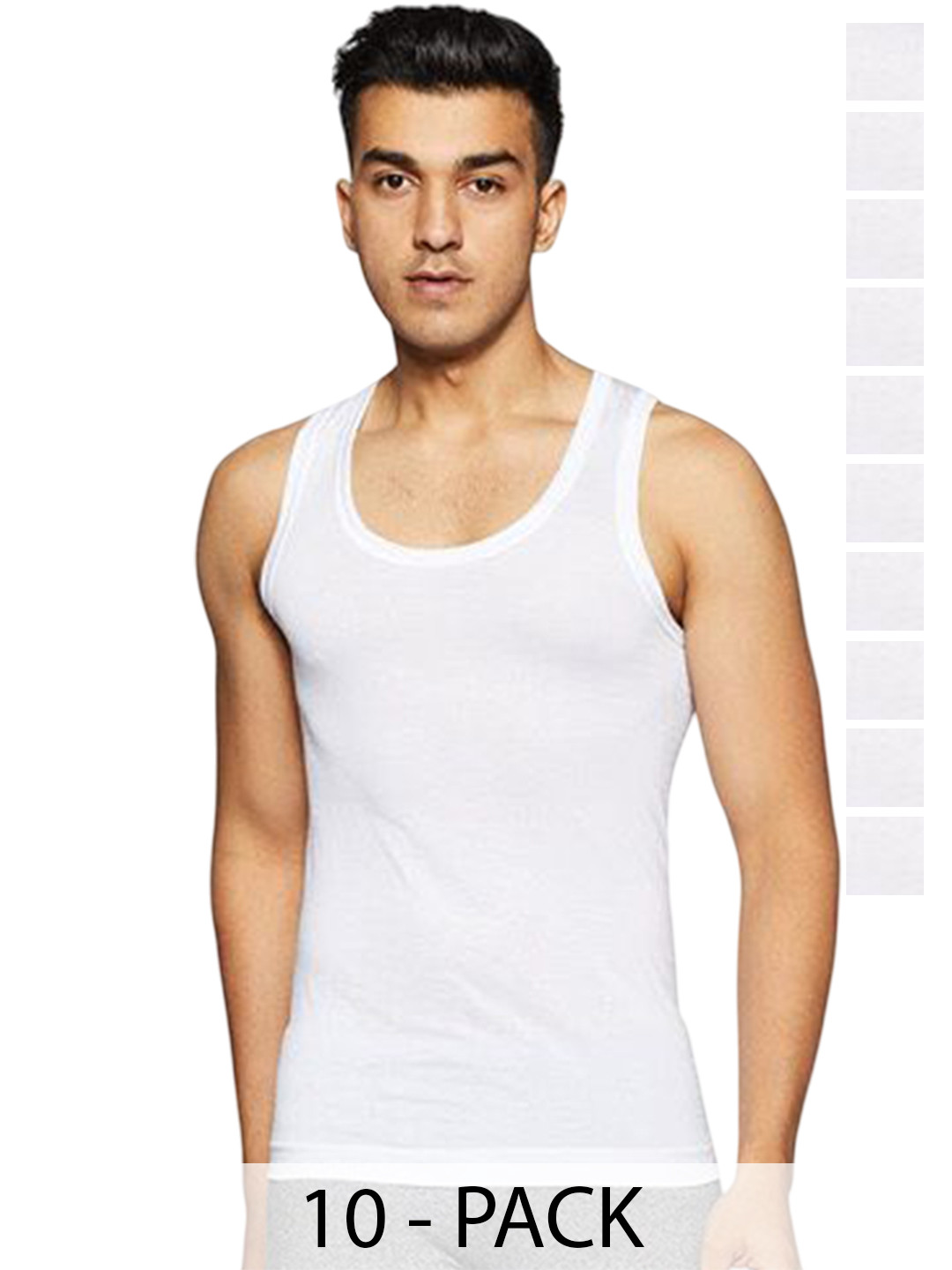 Rupa Pack Of 10 Pure Cotton Innerwear Vests - Frontline-Air-Whit-RN-10-95, White
Rupa Pack Of 10 Pure Cotton Innerwear Vests - Frontline-Air-Whit-RN-10-95, White