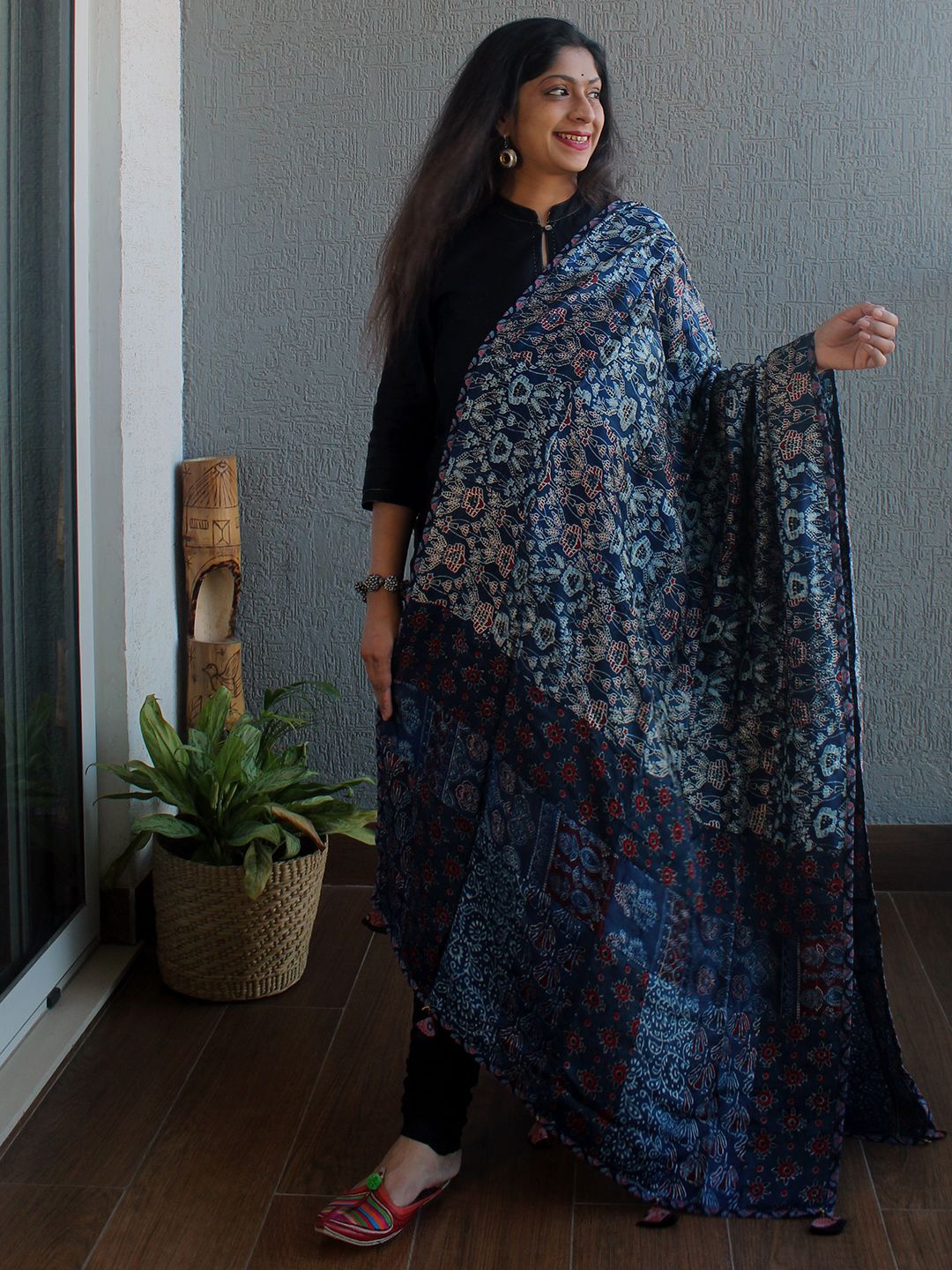 Weaves of Tradition Ethnic Motifs Block Printed Modal Silk Dupatta With Patchwork, Blue
Weaves of Tradition Ethnic Motifs Block Printed Modal Silk Dupatta With Patchwork, Blue