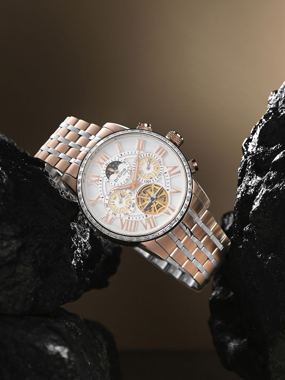 Britime Men Skeleton Dial & Analogue Automatic Motion Powered Reset Time Watch 574-M30303, White
Britime Men Skeleton Dial & Analogue Automatic Motion Powered Reset Time Watch 574-M30303, White