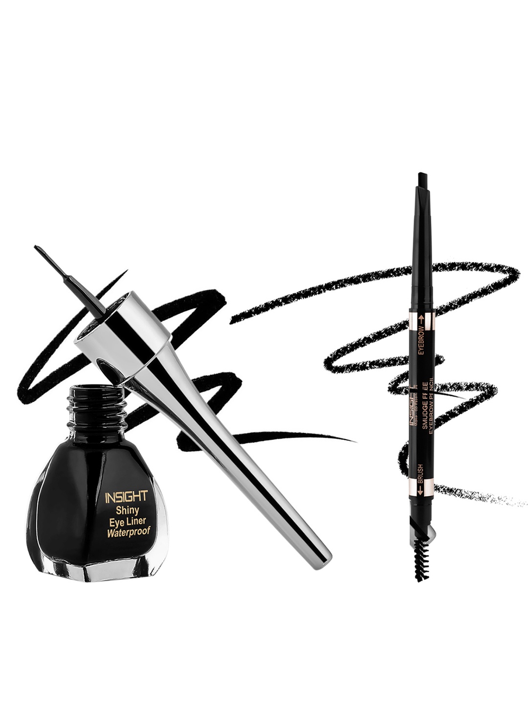 Insight Cosmetics Set of Shiny Waterproof Eyeliner & Smudge Free Eyebrow Pencil - Black
Insight Cosmetics Set of Shiny Waterproof Eyeliner & Smudge Free Eyebrow Pencil - Black