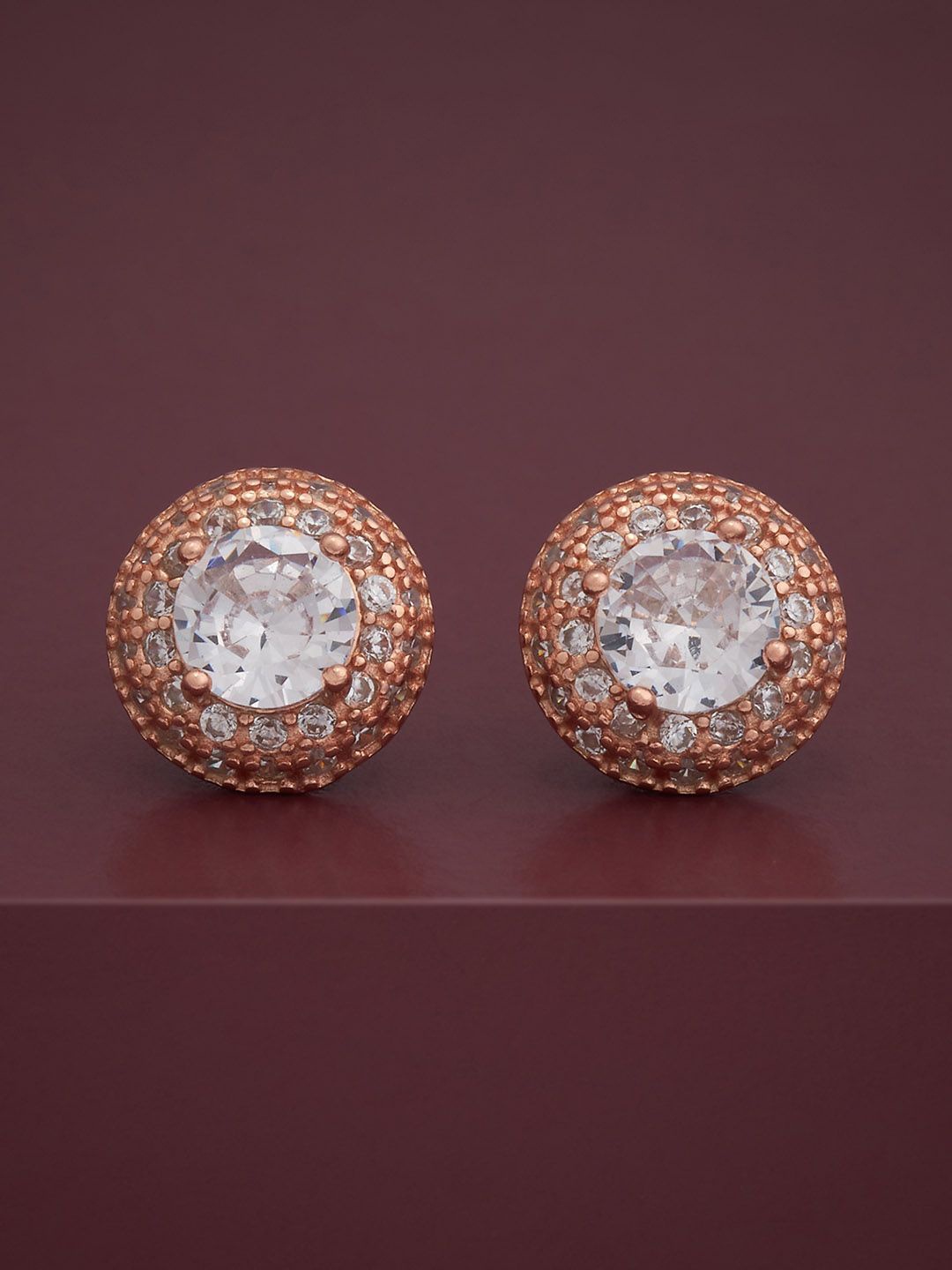 Kushal's Fashion Jewellery 92.5 Silver Rose Gold-Plated Circular Zircon Studs, White
Kushal's Fashion Jewellery 92.5 Silver Rose Gold-Plated Circular Zircon Studs, White