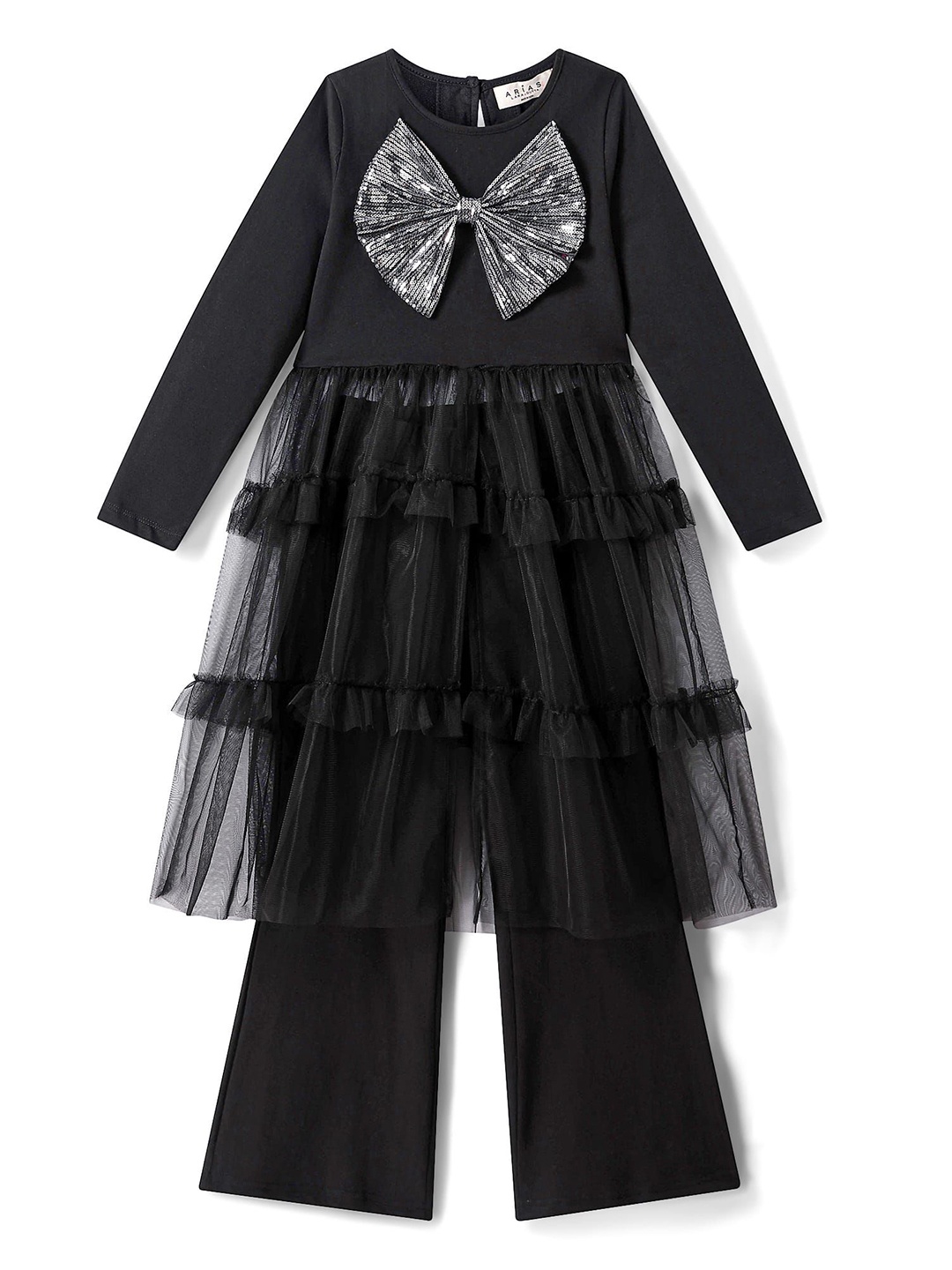 ARIAS By LARA DUTTA Girls Embellished Long Sleeves Pure Cotton Top With Trouser, Black
ARIAS By LARA DUTTA Girls Embellished Long Sleeves Pure Cotton Top With Trouser, Black