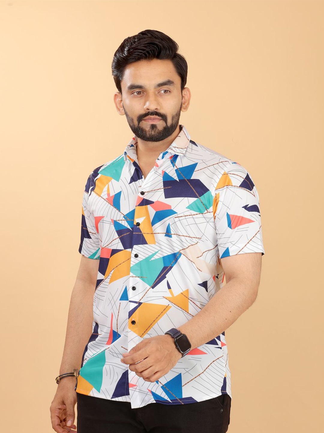 Metronaut Men Standard Regular Fit Spread Collar Abstract Printed Elastane Casual Shirt, White
Metronaut Men Standard Regular Fit Spread Collar Abstract Printed Elastane Casual Shirt, White