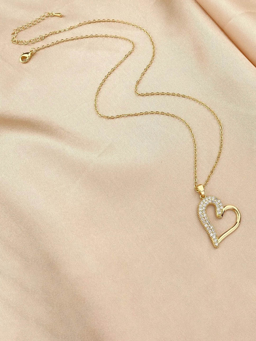 DIVASTRI Stainless Steel Gold-Plated CZ Studded Heart Anti-Tarnish Pendants With Chains
DIVASTRI Stainless Steel Gold-Plated CZ Studded Heart Anti-Tarnish Pendants With Chains