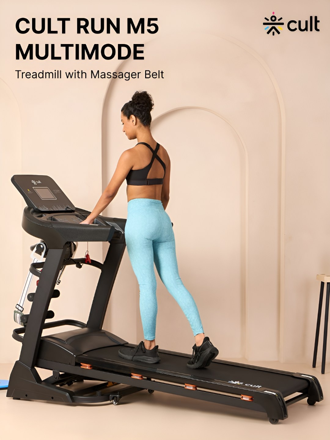 CultRun M5 5HP Peak Motorized Treadmill with Massager Max Weight 130Kg with Auto Incline, Black
CultRun M5 5HP Peak Motorized Treadmill with Massager Max Weight 130Kg with Auto Incline, Black