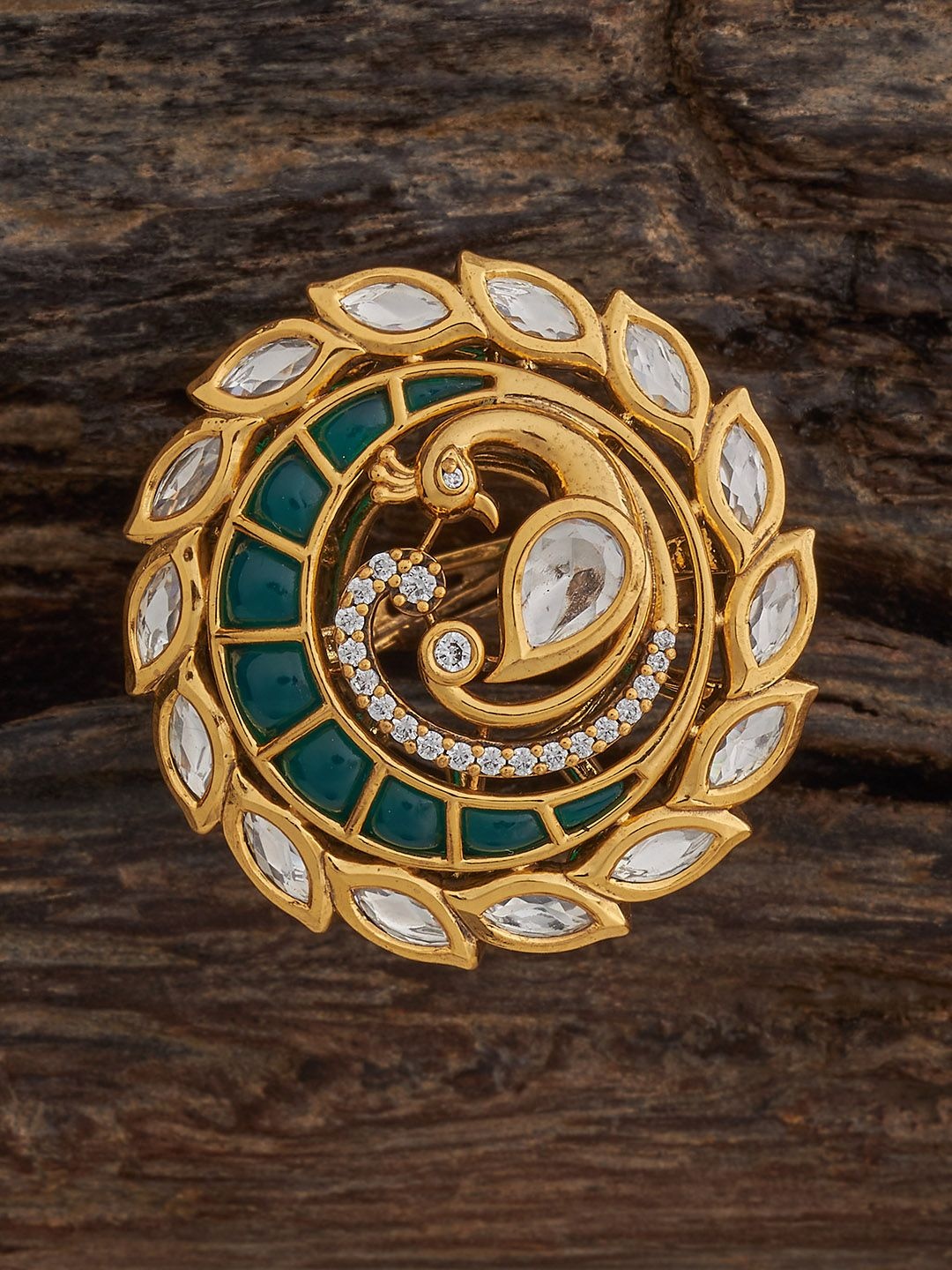 Kushal's Fashion Jewellery Green Victorian-Plated Antique Peacock Designed Finger Ring, Gold
Kushal's Fashion Jewellery Green Victorian-Plated Antique Peacock Designed Finger Ring, Gold