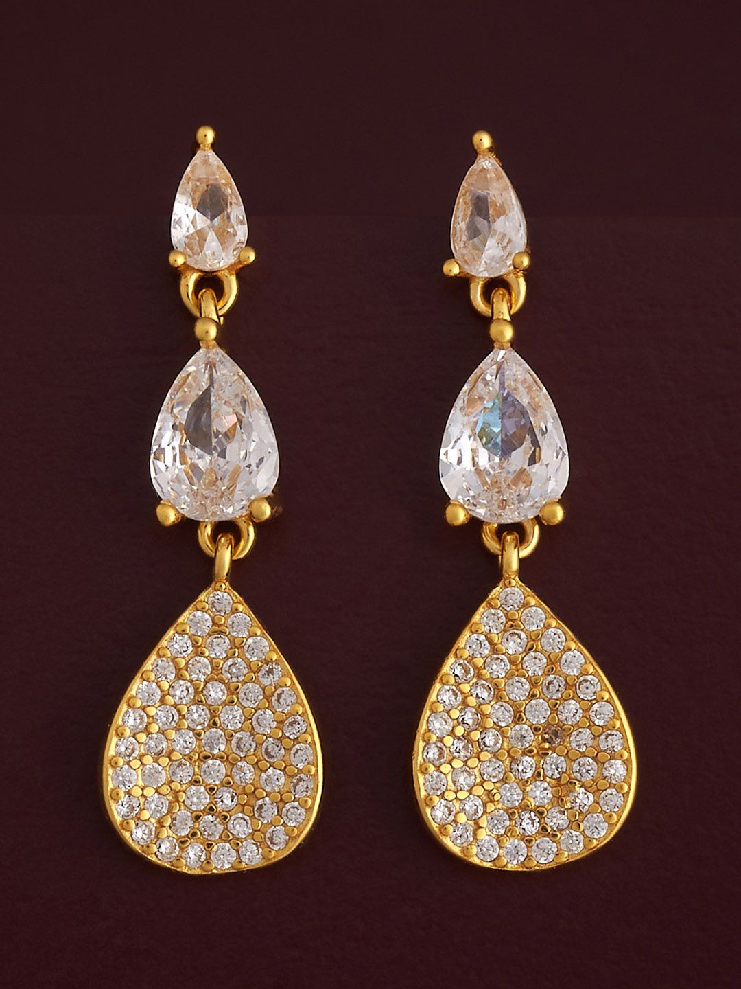 Kushal's Fashion Jewellery 92.5 Silver Gold-Plated CZ-Studded Teardrop Drop Earrings
Kushal's Fashion Jewellery 92.5 Silver Gold-Plated CZ-Studded Teardrop Drop Earrings