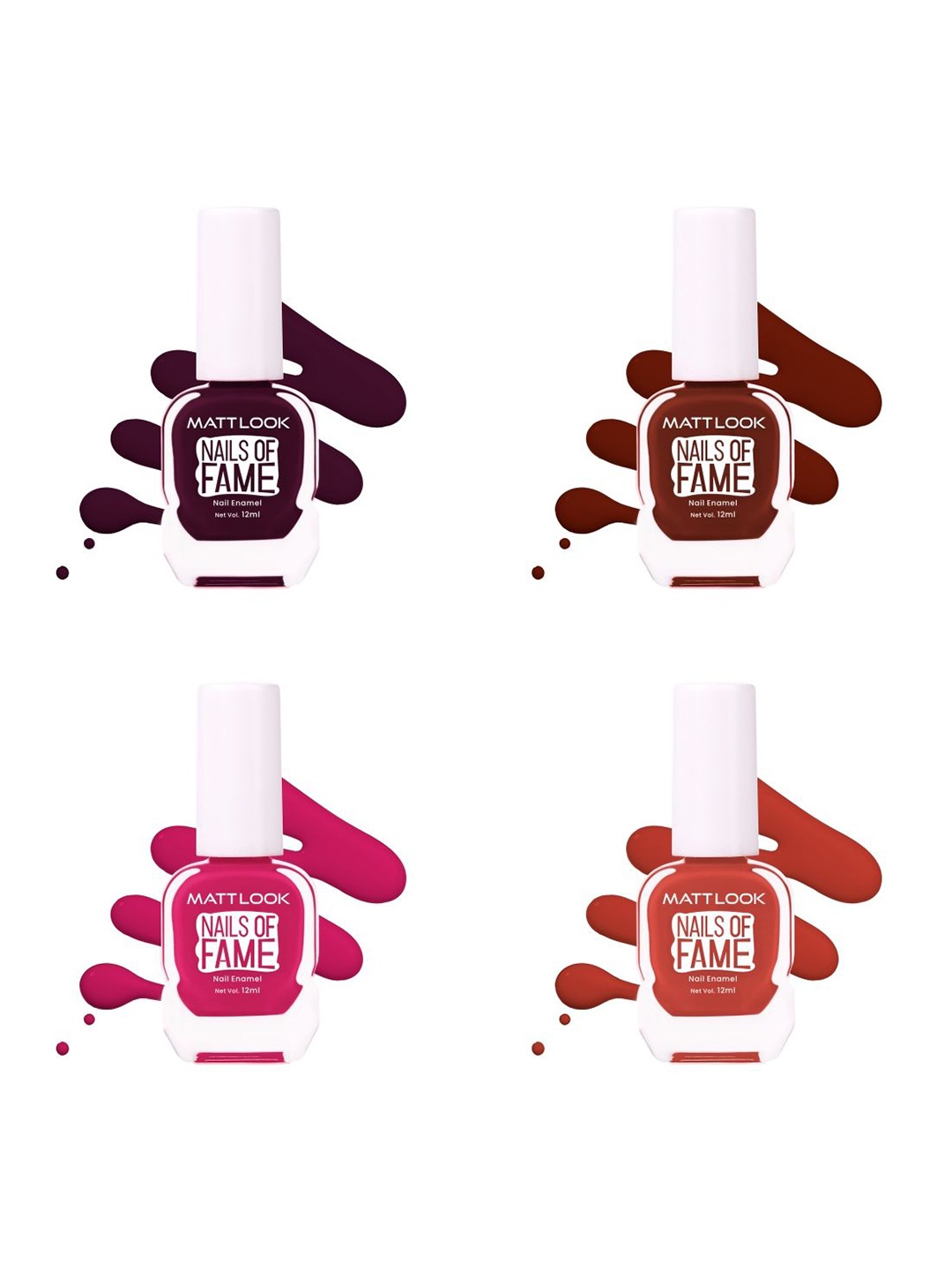 MATTLOOK Nails Of Fame Set Of 4 Nail Enamel - 12 ml Each - Shade - 49 - 35 - 59 - 56, Brown
MATTLOOK Nails Of Fame Set Of 4 Nail Enamel - 12 ml Each - Shade - 49 - 35 - 59 - 56, Brown