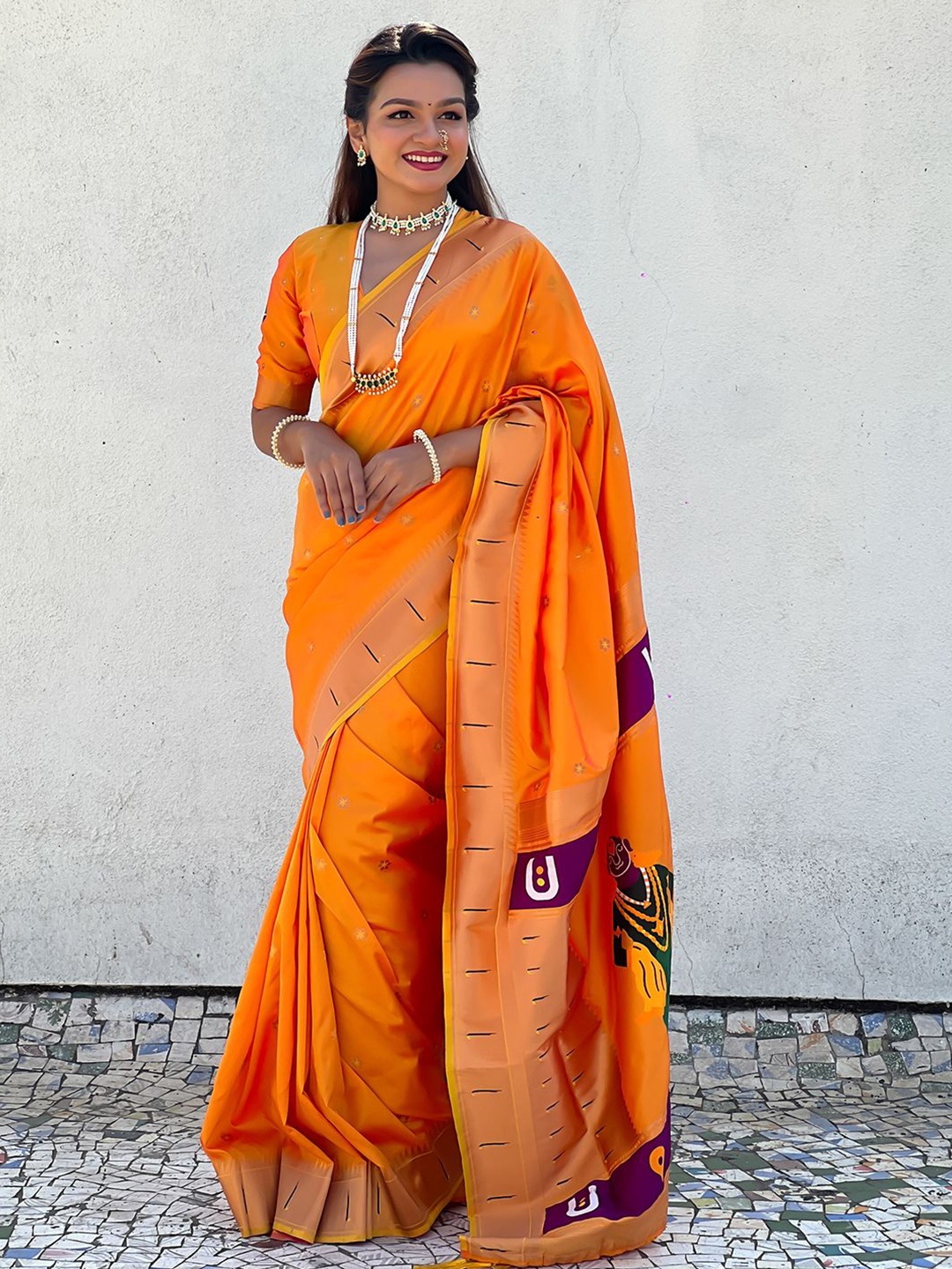 LeeliPeeri Designer Woven Design Zari Paithani Saree With Unstitched Blouse Piece, Orange
LeeliPeeri Designer Woven Design Zari Paithani Saree With Unstitched Blouse Piece, Orange