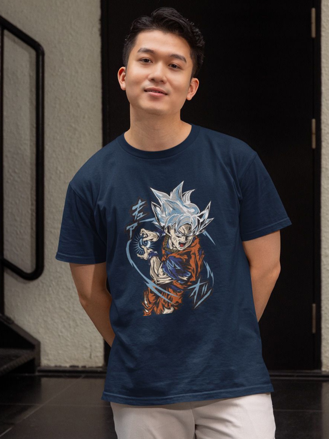 Black Collection Men Dragon Ball Z Graphic Printed Round Neck Cotton T-shirt, Navy blue
Black Collection Men Dragon Ball Z Graphic Printed Round Neck Cotton T-shirt, Navy blue