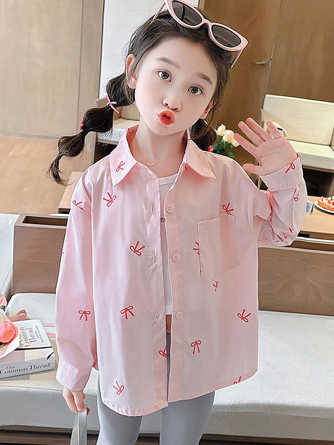 LULU & SKY Girls Relaxed Fit Spread Collar Conversational Printed Cotton Casual Shirt, Pink
LULU & SKY Girls Relaxed Fit Spread Collar Conversational Printed Cotton Casual Shirt, Pink