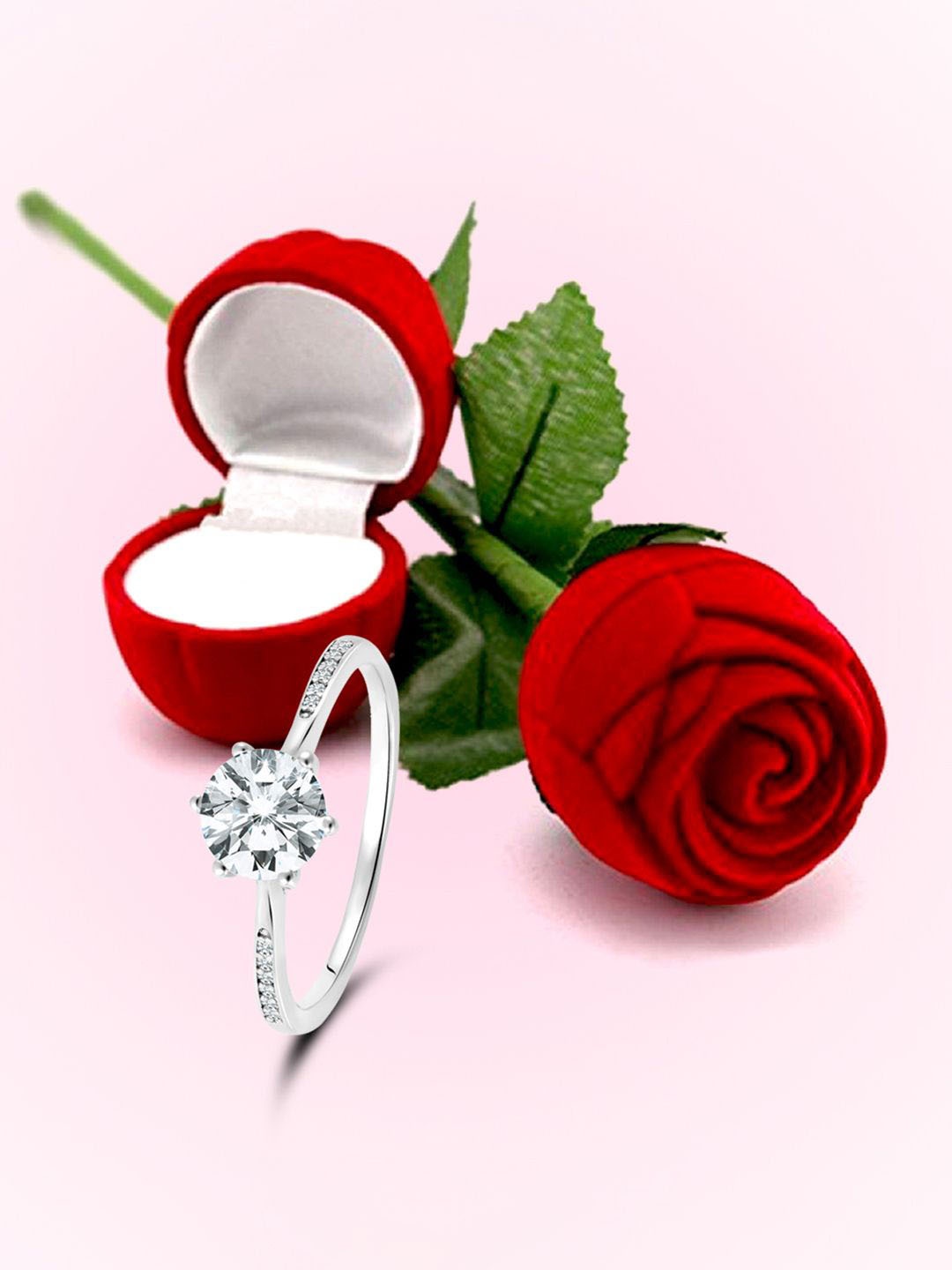 Peora 925 Sterling Silver-Plated Cubic Zirconia Studded Finger Ring With Rose Gift Box
Peora 925 Sterling Silver-Plated Cubic Zirconia Studded Finger Ring With Rose Gift Box