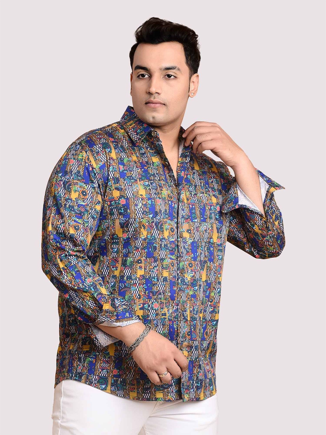 Guniaa Men Plus Size Classic Fit Spread Collar Floral Printed Cotton Casual Shirt, Yellow
Guniaa Men Plus Size Classic Fit Spread Collar Floral Printed Cotton Casual Shirt, Yellow