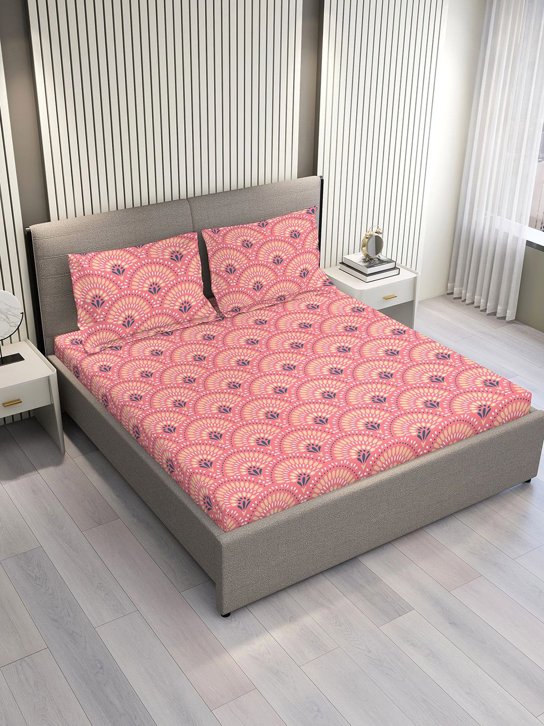 Layers Pink & White Ethnic Motifs Printed Microfiber King Bedsheet Set 2.74 m x 2.74 m
Layers Pink & White Ethnic Motifs Printed Microfiber King Bedsheet Set 2.74 m x 2.74 m