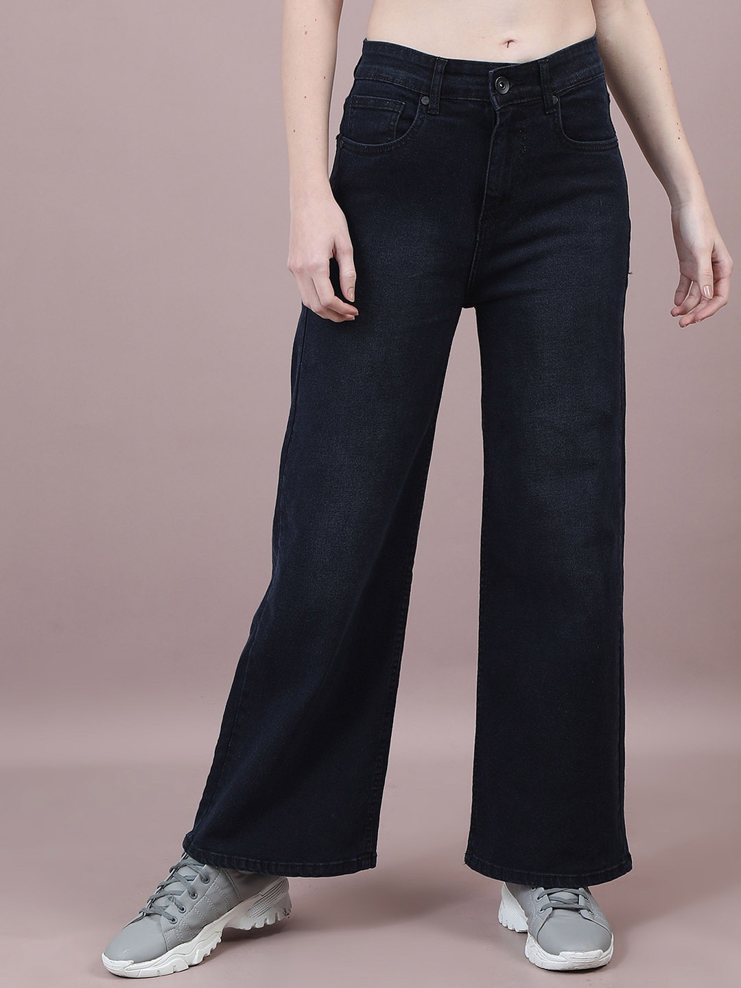 FLYTIVE Women Comfort Wide Leg High-Rise Clean Look Light Fade Stretchable Jeans, Blue
FLYTIVE Women Comfort Wide Leg High-Rise Clean Look Light Fade Stretchable Jeans, Blue