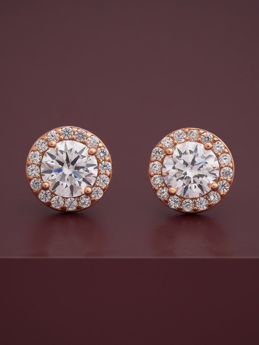 Kushal's Fashion Jewellery 92.5 Silver Rose Gold-Plated Circular Zircon Studs, White
Kushal's Fashion Jewellery 92.5 Silver Rose Gold-Plated Circular Zircon Studs, White
