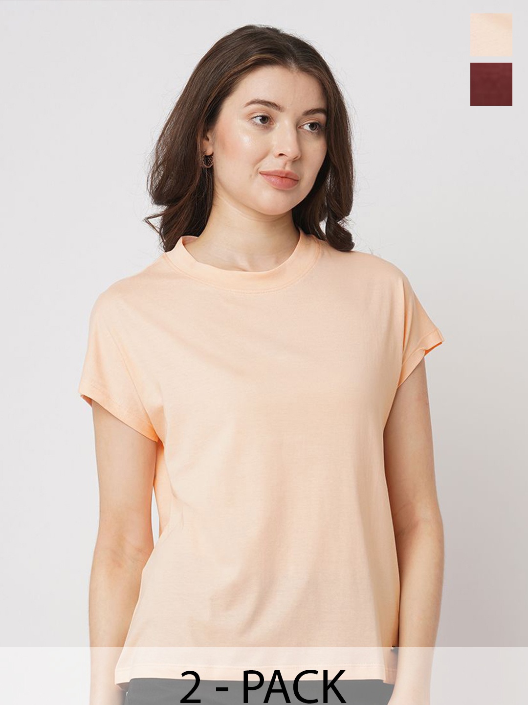 The Roadster Lifestyle Co. Women Pack Of 2 Solid Round Neck Cotton T-shirts, Maroon
The Roadster Lifestyle Co. Women Pack Of 2 Solid Round Neck Cotton T-shirts, Maroon
