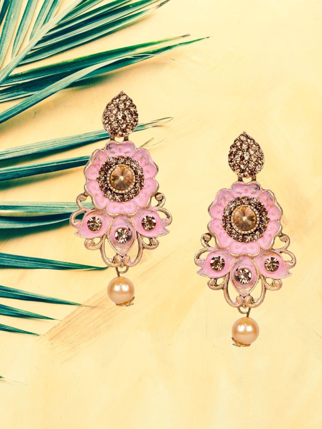 Anouk Gold-Plated Artificial Stones And Beads Beaded Floral Shaped Drop Earrings, Pink
Anouk Gold-Plated Artificial Stones And Beads Beaded Floral Shaped Drop Earrings, Pink