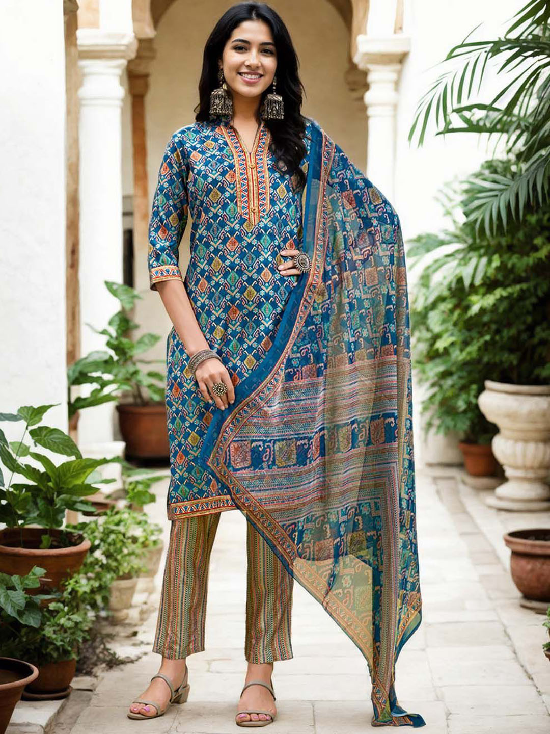Anouk Rustic Women Ethnic Motifs Printed Regular Kurta with Trousers & With Dupatta, Blue
Anouk Rustic Women Ethnic Motifs Printed Regular Kurta with Trousers & With Dupatta, Blue