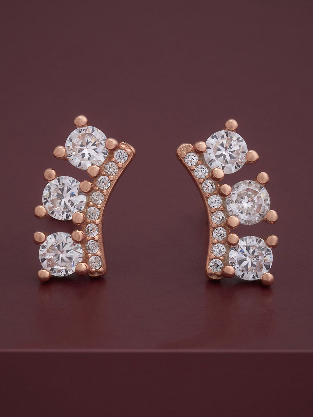 Kushal's Fashion Jewellery 92.5 Silver Rose Gold-Plated CZ Classic Studs 
Kushal's Fashion Jewellery 92.5 Silver Rose Gold-Plated CZ Classic Studs