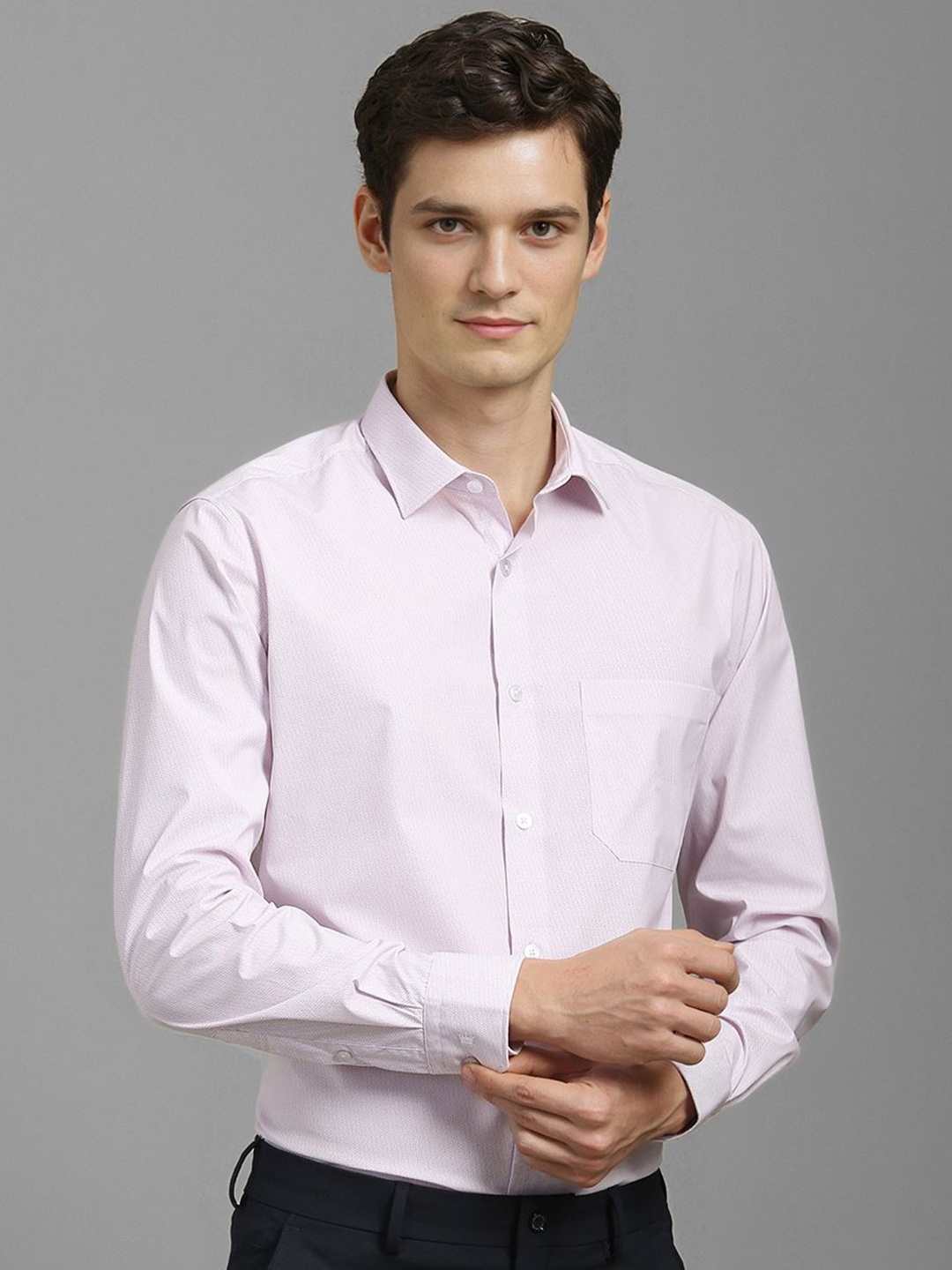 Louis Philippe Men Classic Slim Fit Spread Collar Textured Cotton Formal Shirt, Pink
Louis Philippe Men Classic Slim Fit Spread Collar Textured Cotton Formal Shirt, Pink
