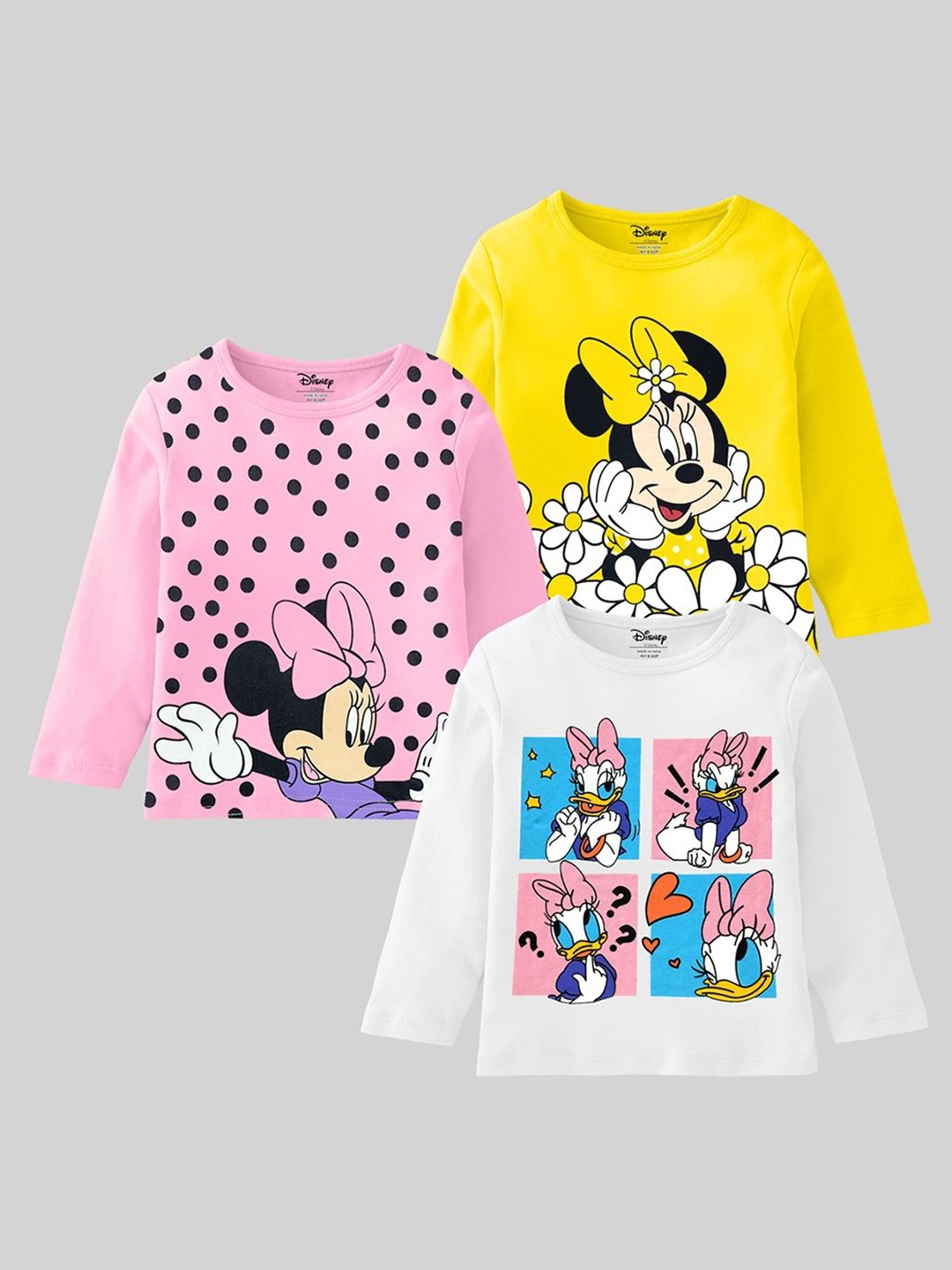 Disney By Miss and Chief Girls Pack Of 3 Minnie Mouse Graphic Printed Round Neck T-shirts, Yellow
Disney By Miss and Chief Girls Pack Of 3 Minnie Mouse Graphic Printed Round Neck T-shirts, Yellow