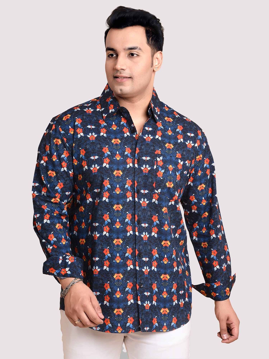 Guniaa Men Plus Size Classic Fit Spread Collar Floral Printed Cotton Casual Shirt, Blue
Guniaa Men Plus Size Classic Fit Spread Collar Floral Printed Cotton Casual Shirt, Blue