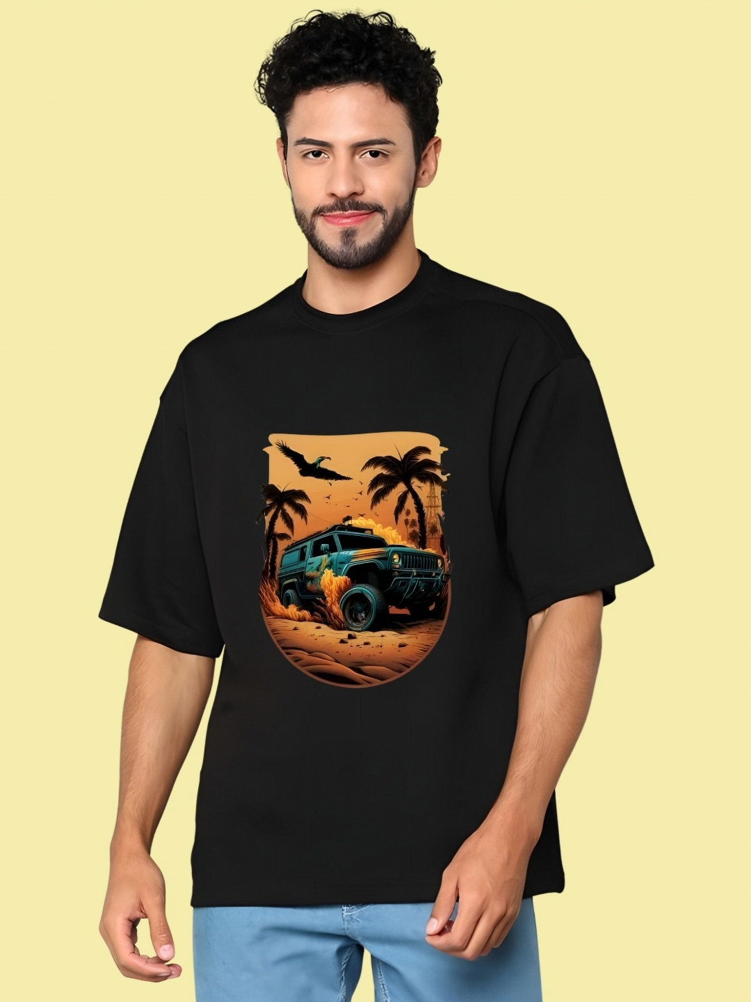 THE BEETEL HOUSE Men Graphic Printed Round Neck Cotton Oversized T-shirt, Black
THE BEETEL HOUSE Men Graphic Printed Round Neck Cotton Oversized T-shirt, Black