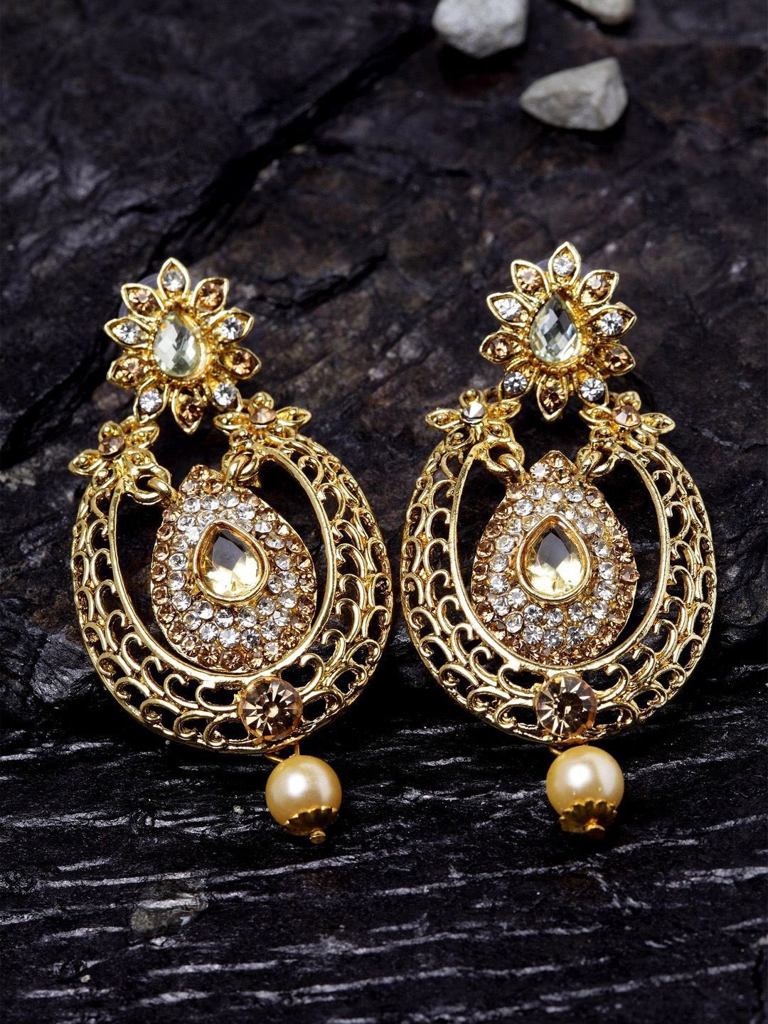 Anouk Gold-Plated Artificial Stones Studded & Pearls Beaded Contemporary Drop Earrings
Anouk Gold-Plated Artificial Stones Studded & Pearls Beaded Contemporary Drop Earrings