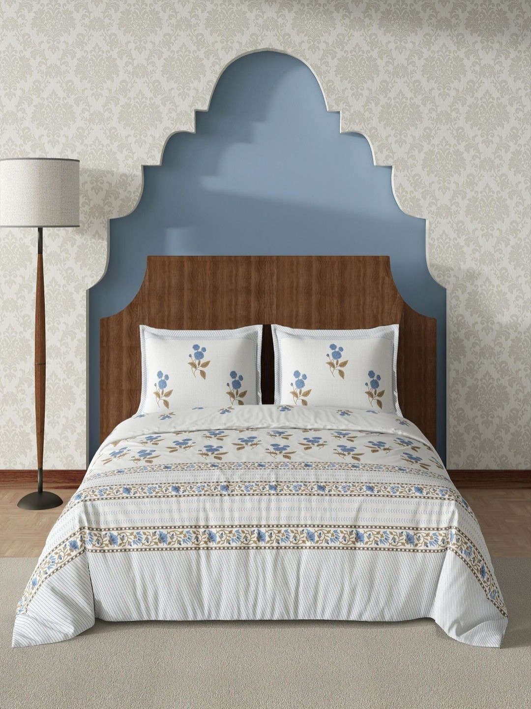 tundwal's White & Blue Floral Printed Pure Cotton 210 TC King Bedsheet Set- 2.74m x 2.74m
tundwal's White & Blue Floral Printed Pure Cotton 210 TC King Bedsheet Set- 2.74m x 2.74m