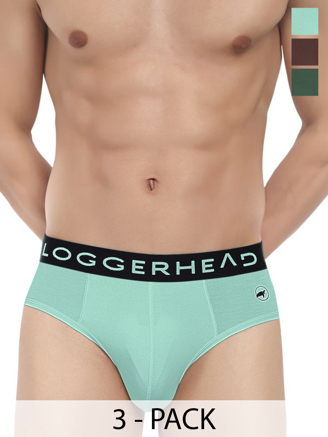 LOGGERHEAD Men Pack Of 3 Cotton Hipster Briefs LHMB013, Brown 
LOGGERHEAD Men Pack Of 3 Cotton Hipster Briefs LHMB013, Brown