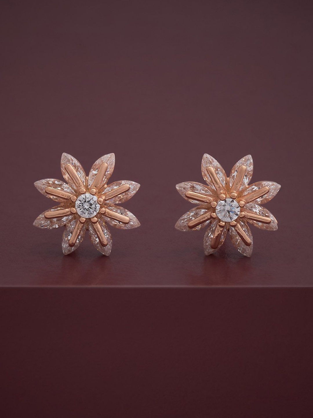 Kushal's Fashion Jewellery 92.5 Silver Rose Gold-Plated CZ Floral Stud Earrings, White
Kushal's Fashion Jewellery 92.5 Silver Rose Gold-Plated CZ Floral Stud Earrings, White