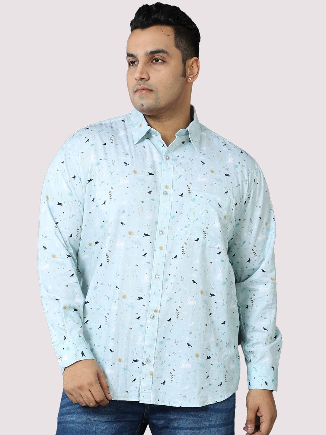 Guniaa Men Plus Size Classic Fit Spread Collar Graphic Printed Cotton Casual Shirt, Blue
Guniaa Men Plus Size Classic Fit Spread Collar Graphic Printed Cotton Casual Shirt, Blue